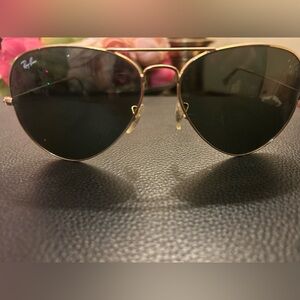 Ray-Ban Gold Frame Sunglasses with Dark Lenses